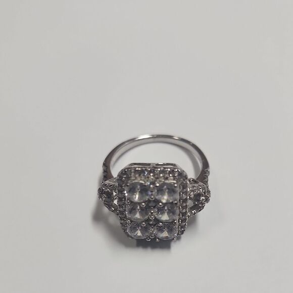 Vintage Sterling Silver Crystal Ring 925 - Picture 3 of 4